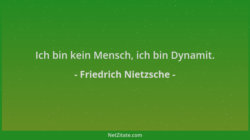 Friedrich Nietzsche - Ich bin kein Mensch, ich bin Dynamit....