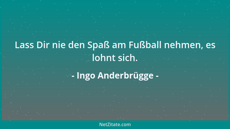 Ingo Anderbrügge - Lass Dir nie den Spaß am Fußball nehmen, es lohnt sich....
