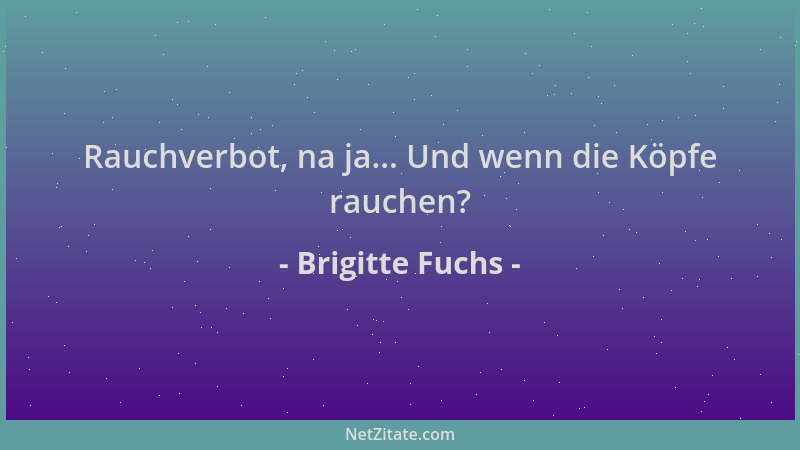 Brigitte Fuchs - Rauchverbot, na ja... Und wenn die Köpfe rauchen?...