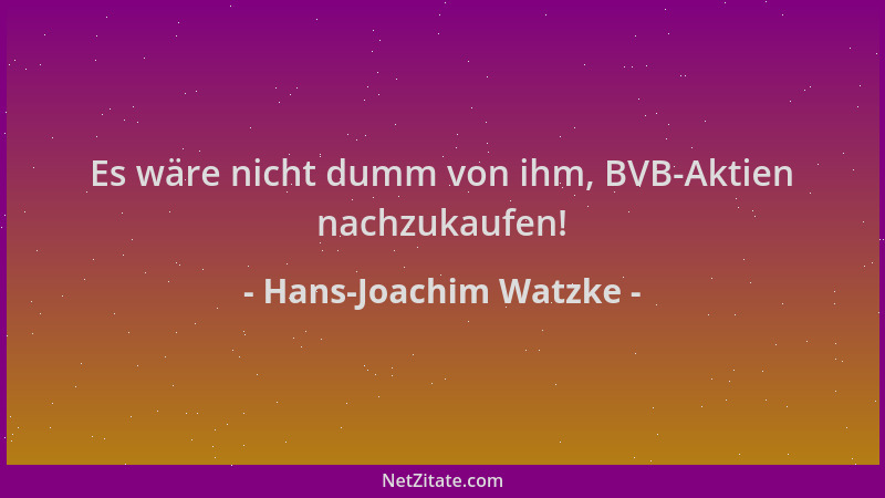 Hans-Joachim Watzke - Es wäre nicht dumm von ihm, BVB-Aktien nachzukaufen!...