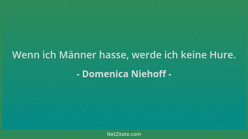 Domenica Niehoff - Wenn ich Männer hasse, werde ich keine Hure....