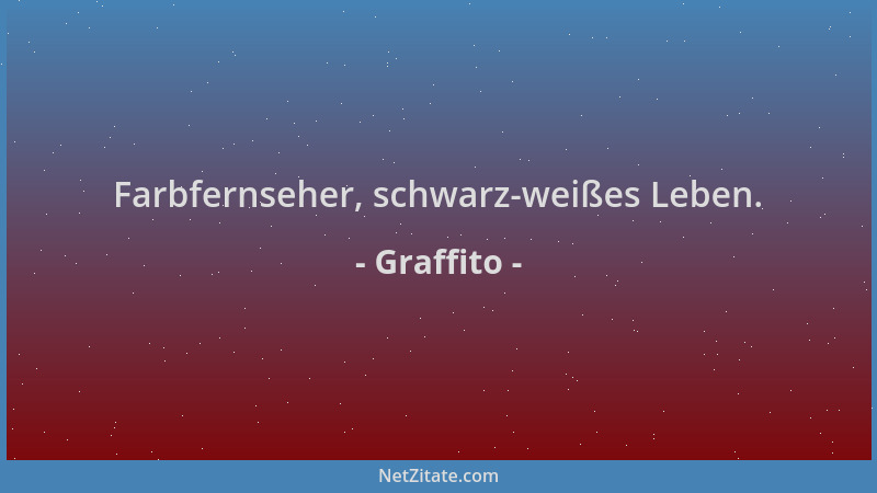 Graffito - Farbfernseher, schwarz-weißes Leben....