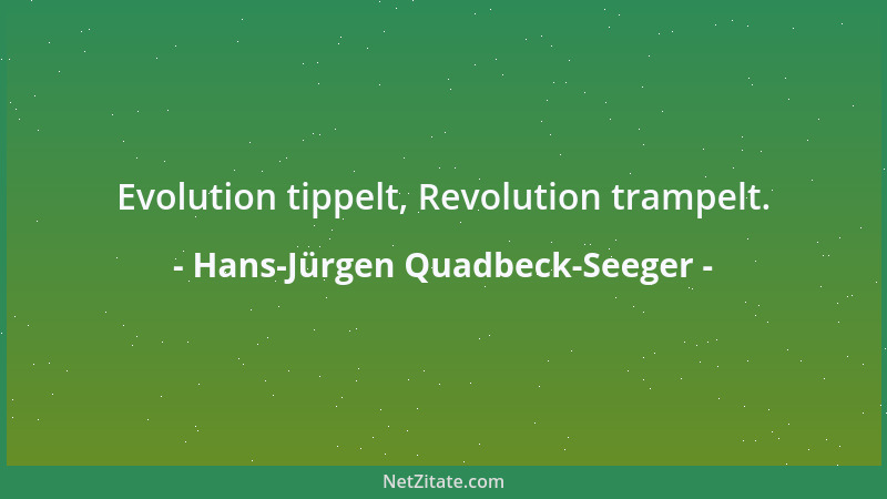 Hans-Jürgen Quadbeck-Seeger - Evolution tippelt, Revolution trampelt....