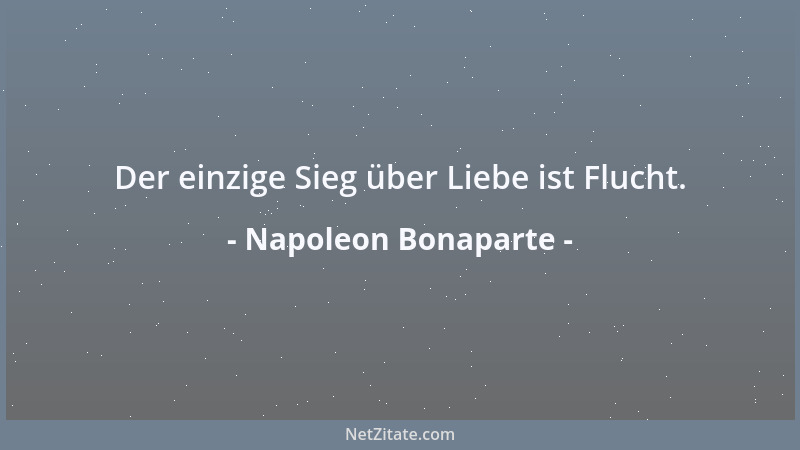 Napoleon Bonaparte - Der einzige Sieg über Liebe ist Flucht....