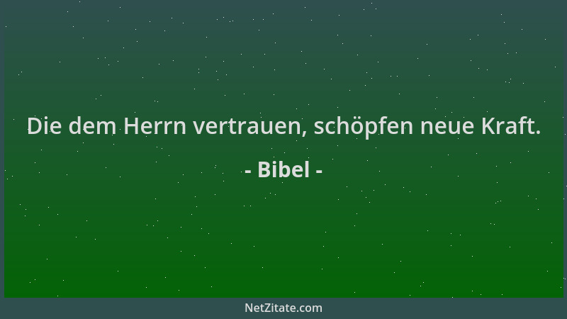 Bibel - Die dem Herrn vertrauen, schöpfen neue Kraft....