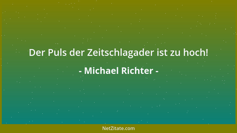 Michael Richter - Der Puls der Zeitschlagader ist zu hoch!...