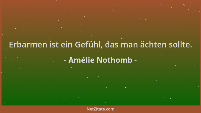 Amélie Nothomb - Erbarmen ist ein Gefühl, das man ächten sollte....