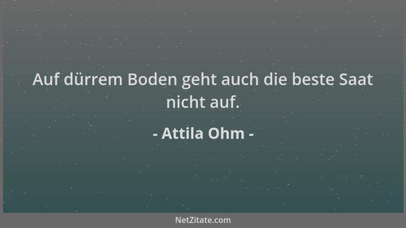 Attila Ohm - Auf dürrem Boden geht auch die beste Saat nicht auf....