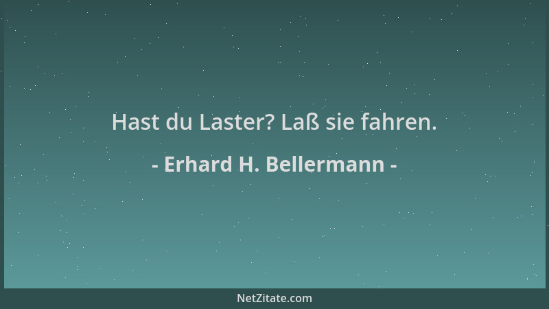 Erhard H. Bellermann - Hast du Laster? Laß sie fahren....