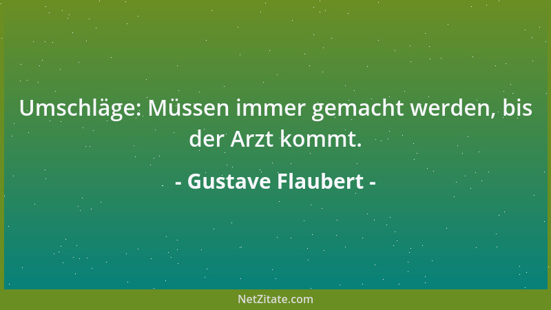 Gustave Flaubert - Umschläge: Müssen immer gemacht werden, bis der Arzt kommt....