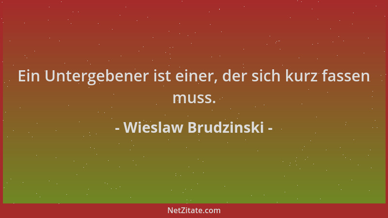 Wieslaw Brudzinski - Ein Untergebener ist einer, der sich kurz fassen muss....