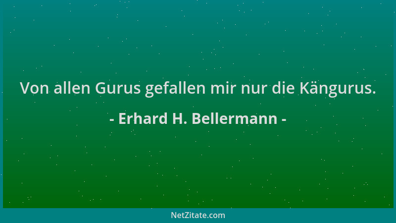 Erhard H. Bellermann - Von allen Gurus gefallen mir nur die Kängurus....