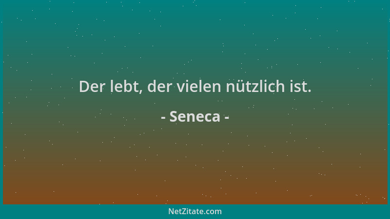 Seneca - Der lebt, der vielen nützlich ist....