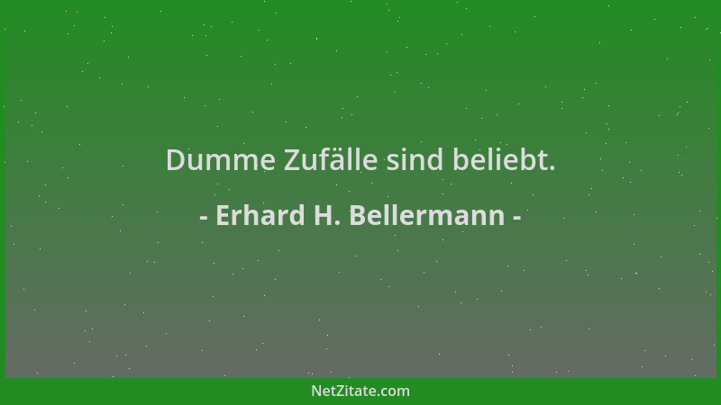 Erhard H. Bellermann - Dumme Zufälle sind beliebt....
