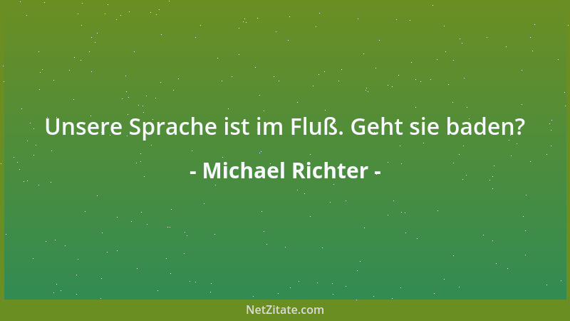 Michael Richter - Unsere Sprache ist im Fluß. Geht sie baden?...
