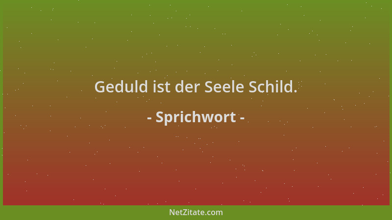 Sprichwort - Geduld ist der Seele Schild....