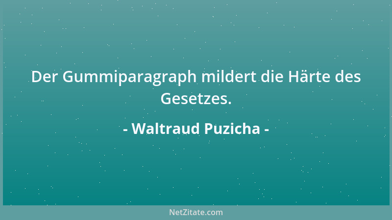 Waltraud Puzicha - Der Gummiparagraph mildert die Härte des Gesetzes....