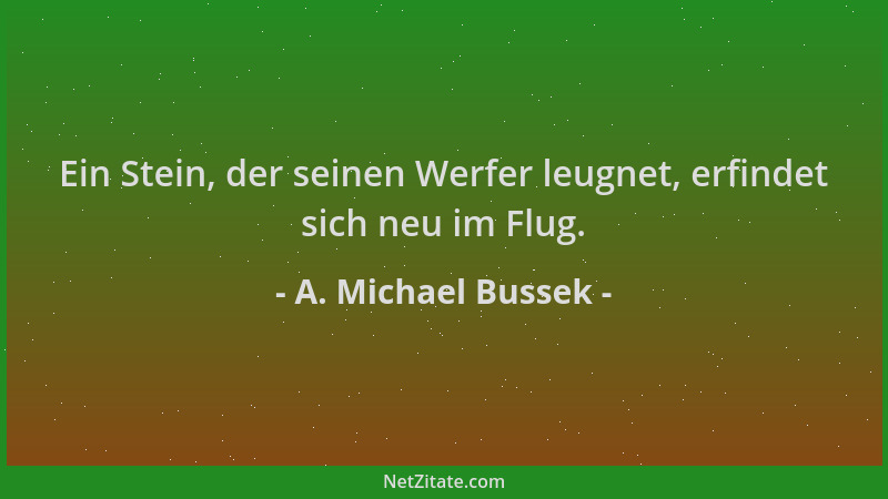 A. Michael Bussek - Ein Stein, der seinen Werfer leugnet, erfindet sich neu im Flug....