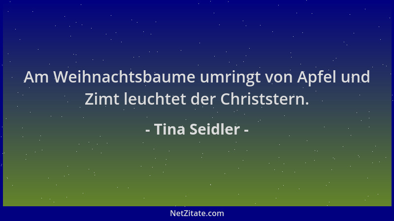 Tina Seidler - Am Weihnachtsbaume umringt von Apfel und Zimt leuchtet der Christstern....
