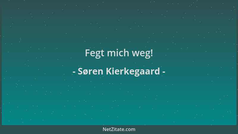 Søren Kierkegaard - Fegt mich weg!...
