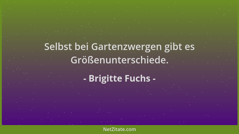 Brigitte Fuchs - Selbst bei Gartenzwergen gibt es Größenunterschiede....