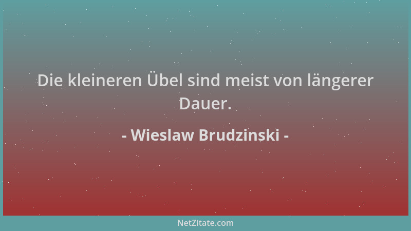 Wieslaw Brudzinski - Die kleineren Übel sind meist von längerer Dauer....