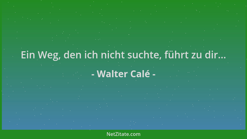 Walter Calé - Ein Weg, den ich nicht suchte, führt zu dir......