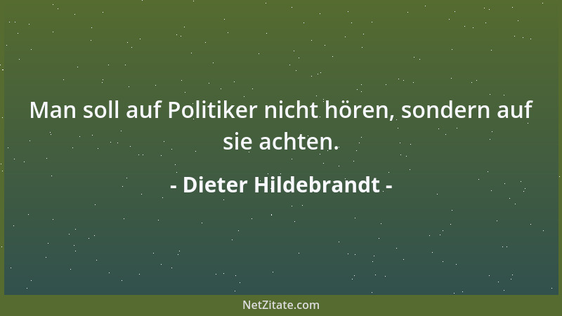 Dieter Hildebrandt - Politik ist nur der Spielraum, den die Wirtschaft ihr lässt....