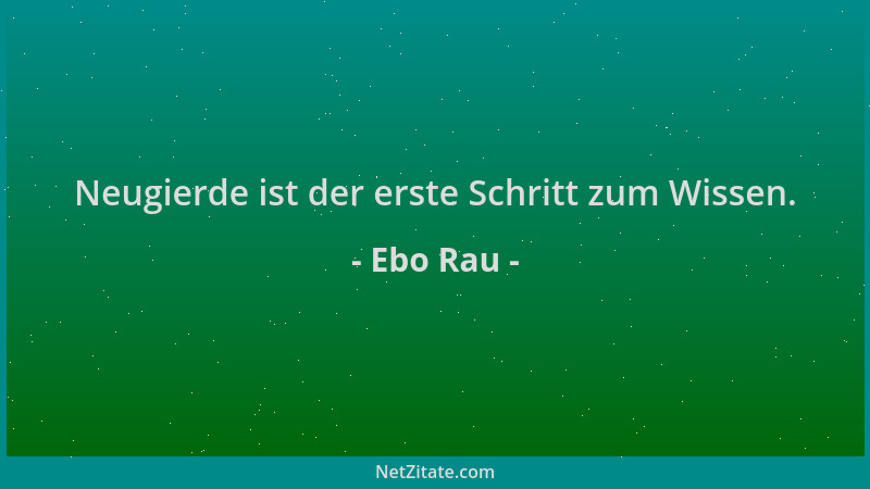 Ebo Rau - Neugierde ist der erste Schritt zum Wissen....