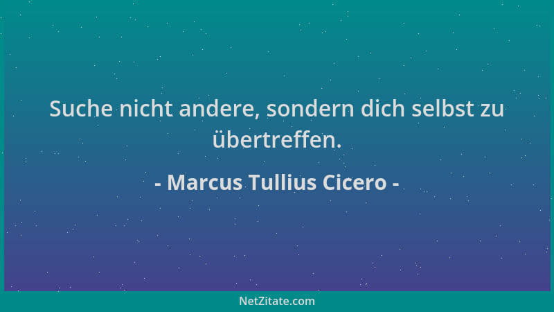Marcus Tullius Cicero - Suche nicht andere, sondern dich selbst zu übertreffen....