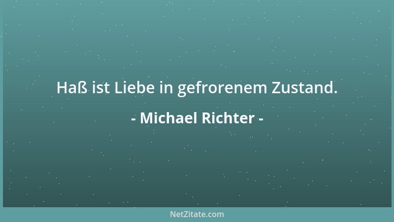 Michael Richter - Haß ist Liebe in gefrorenem Zustand....