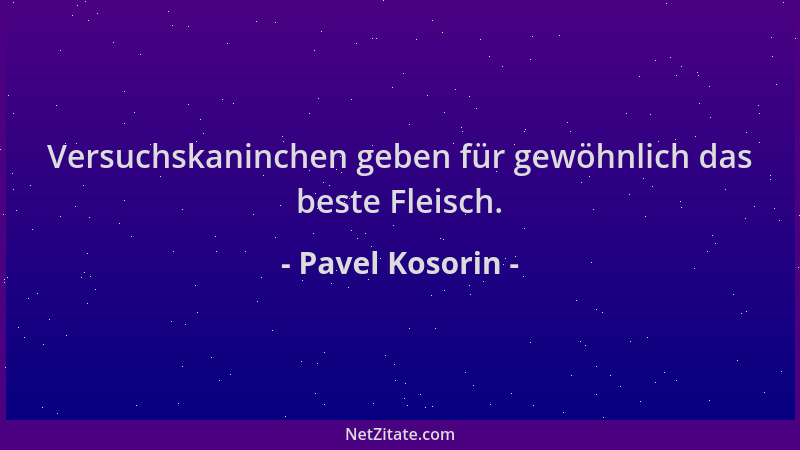 Pavel Kosorin - Versuchskaninchen geben für gewöhnlich das beste Fleisch....