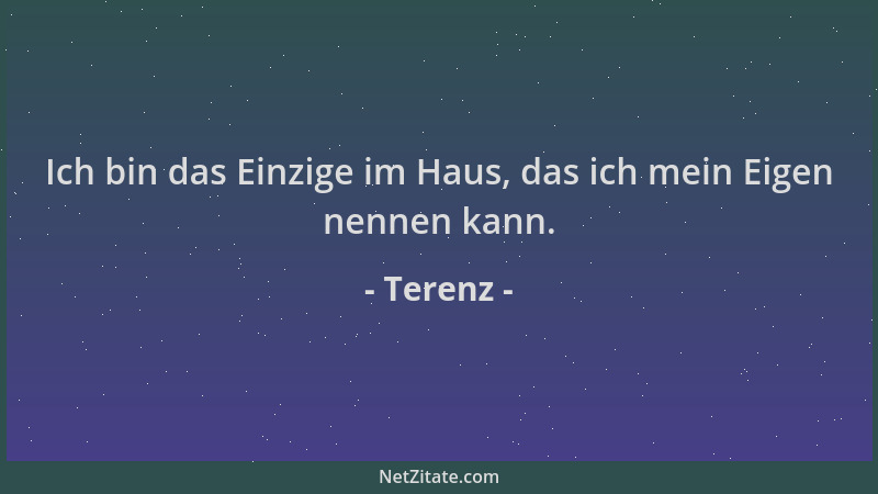 Terenz - Ich bin das Einzige im Haus, das ich mein Eigen nennen kann....