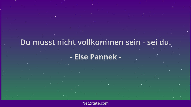 Else Pannek - Du musst nicht vollkommen sein - sei du....
