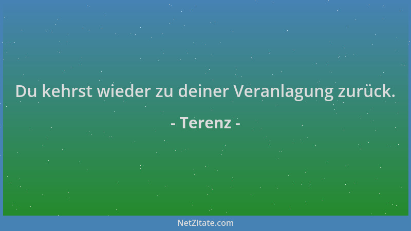 Terenz - Du kehrst wieder zu deiner Veranlagung zurück....
