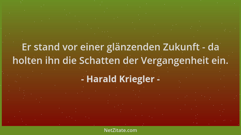 Harald Kriegler - Er stand vor einer glänzenden Zukunft - da holten ihn die Schatten der Vergangenheit ein....