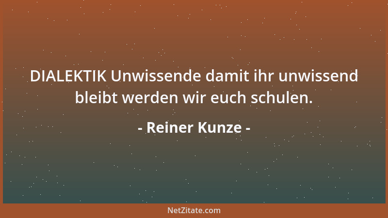 Reiner Kunze - Ich kann nicht anders schreiben, als ich schreibe....