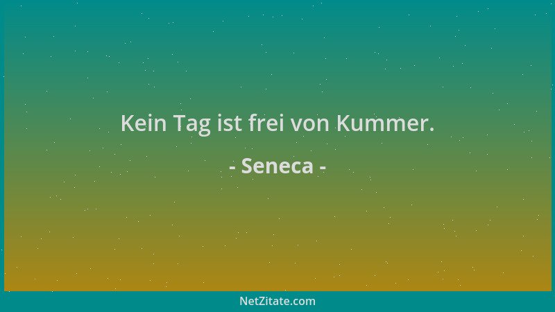 Seneca - Kein Tag ist frei von Kummer....