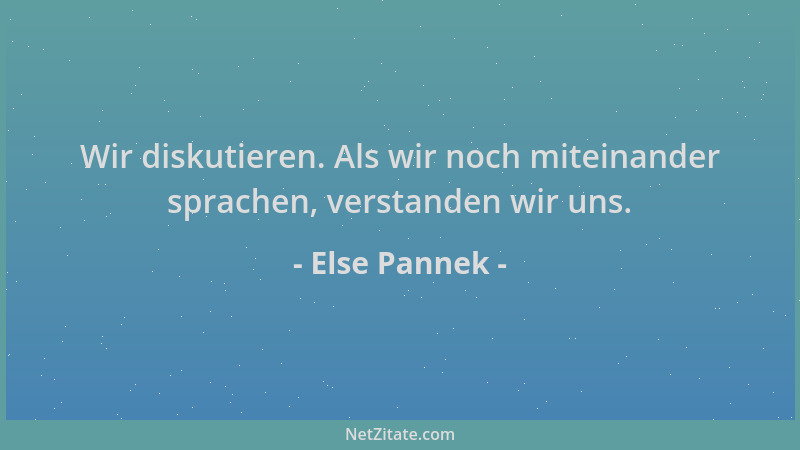 Else Pannek - Wir diskutieren. Als wir noch miteinander sprachen, verstanden wir uns....