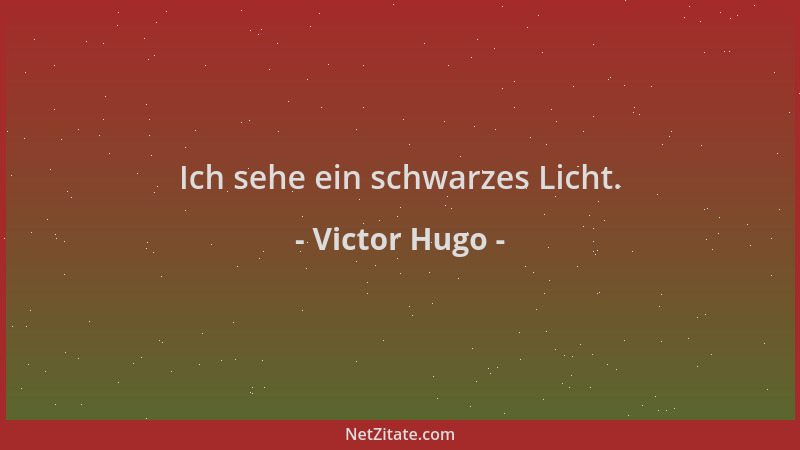 Victor Hugo - Ich sehe ein schwarzes Licht....