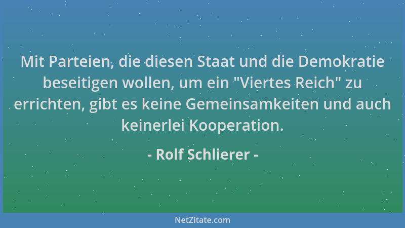 Rolf Schlierer - Mit Parteien, die diesen Staat und die Demokratie beseitigen wollen, um ein "Viertes Reich " zu errichten,...