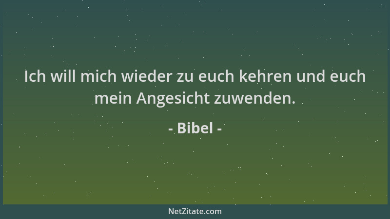 Bibel - Ich will mich wieder zu euch kehren und euch mein Angesicht zuwenden....