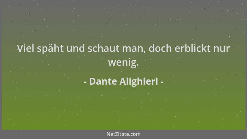 Dante Alighieri - Viel späht und schaut man, doch erblickt nur wenig....