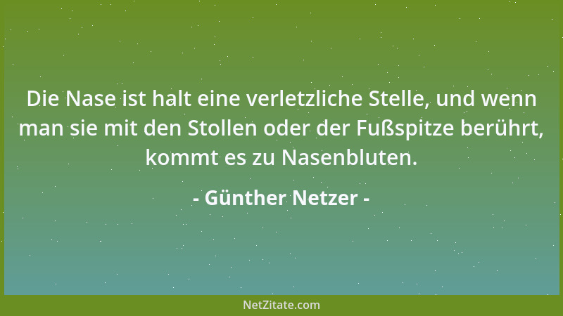 Günther Netzer - Die Nase ist halt eine verletzliche Stelle, und wenn man sie mit den Stollen oder der Fußspitze berührt, k...