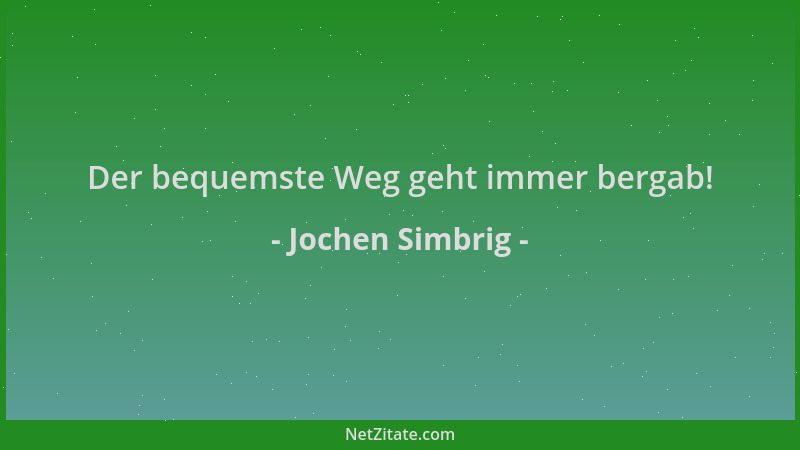 Jochen Simbrig - Der bequemste Weg geht immer bergab!...