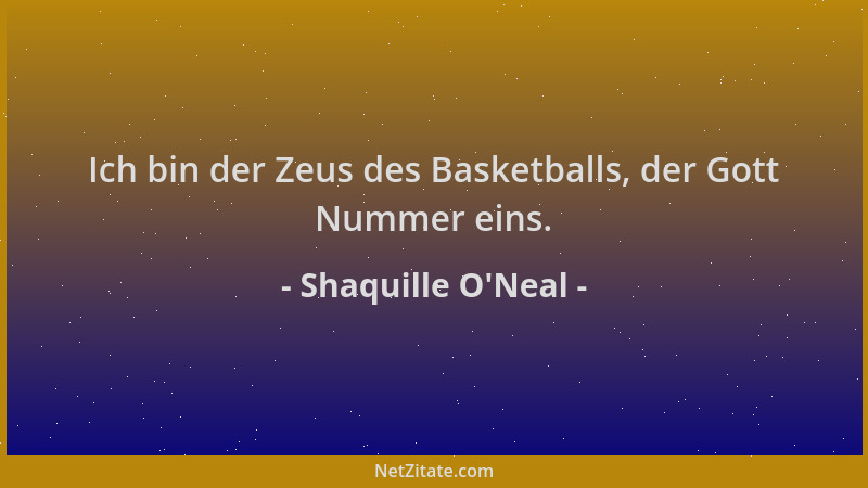 Shaquille O'Neal - Ich bin der Zeus des Basketballs, der Gott Nummer eins....