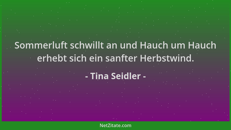 Tina Seidler - Sommerluft schwillt an und Hauch um Hauch erhebt sich ein sanfter Herbstwind....