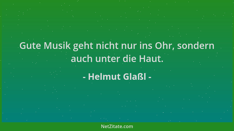 Helmut Glaßl - Gute Musik geht nicht nur ins Ohr, sondern auch unter die Haut....