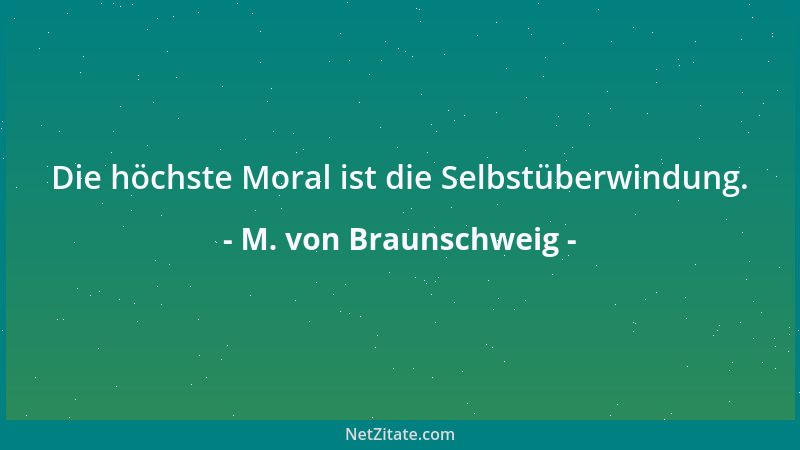 M. von Braunschweig - Mißtrauen setzt immer ein krankhaftes Gemüt voraus....