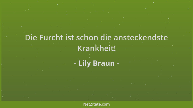 Lily Braun - Die Furcht ist schon die ansteckendste Krankheit!...